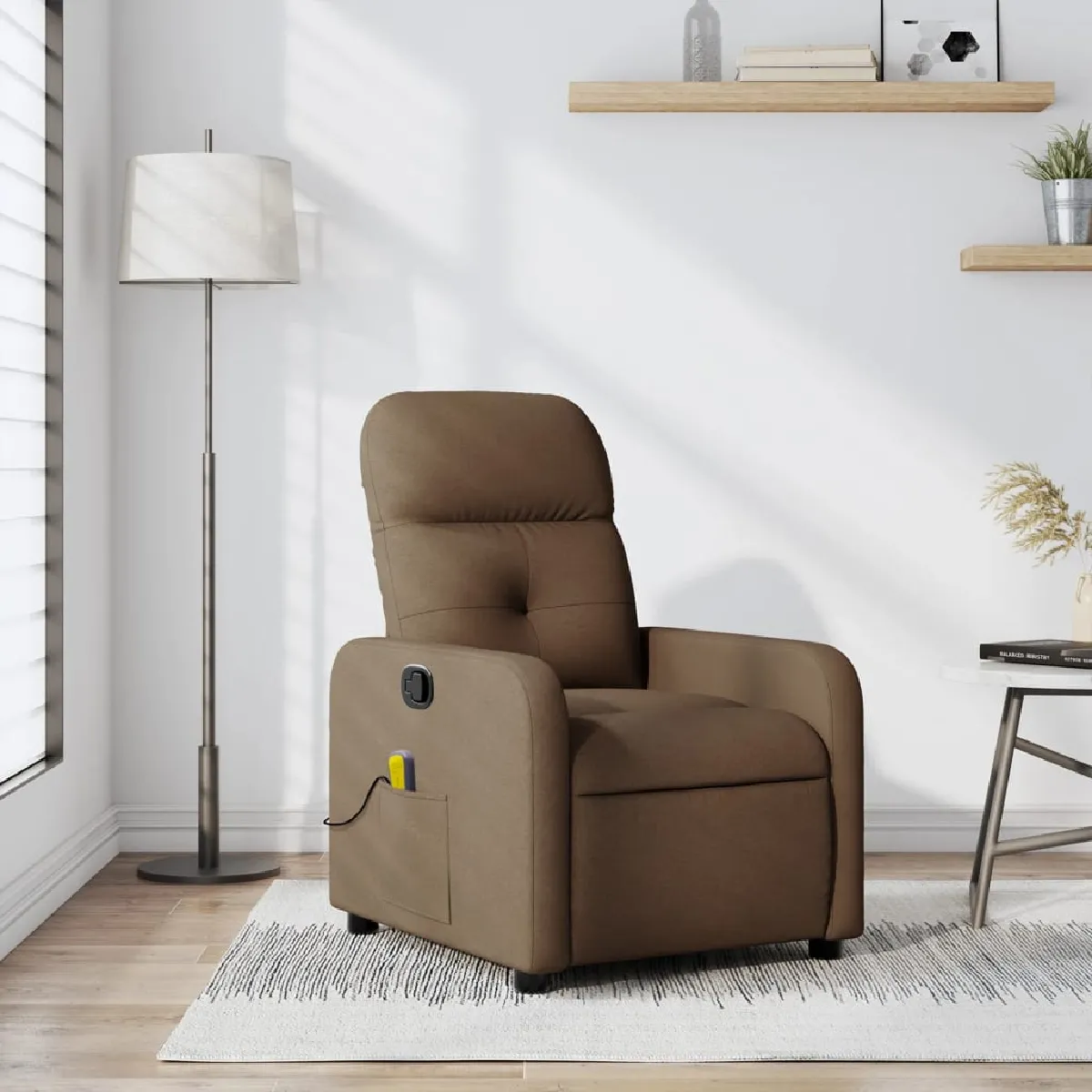 Non Communiqué Beige Vidaxl Fauteuil De Massage, Relaxation Tissu Marron - Image 2
