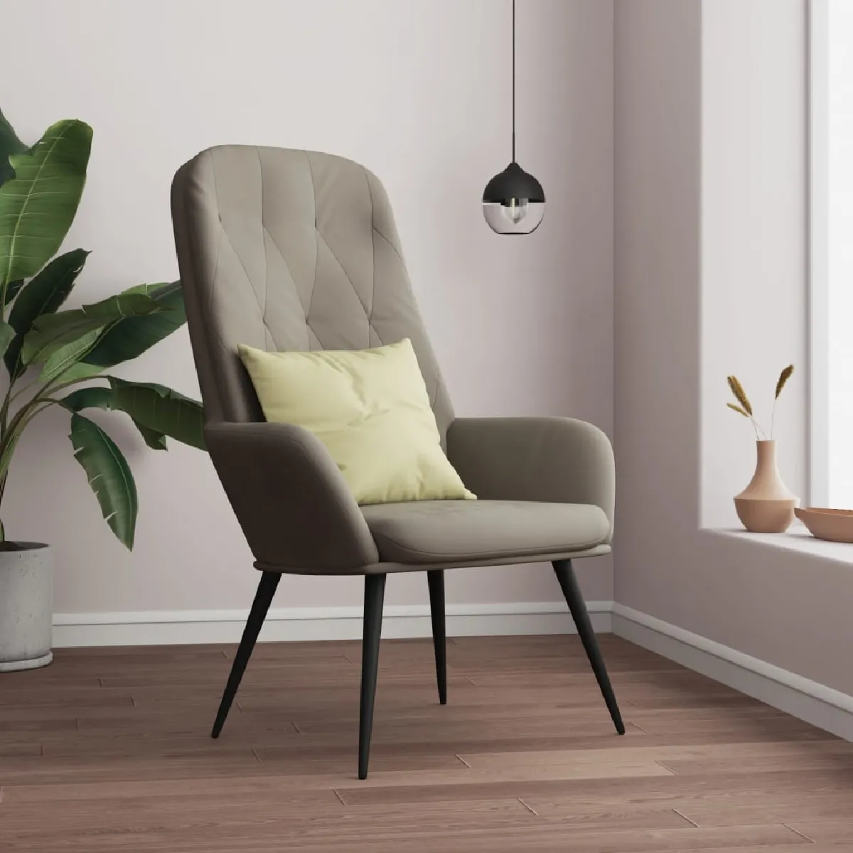 Vidaxl Gris/Clair Fauteuil Relax Velours - Image 3