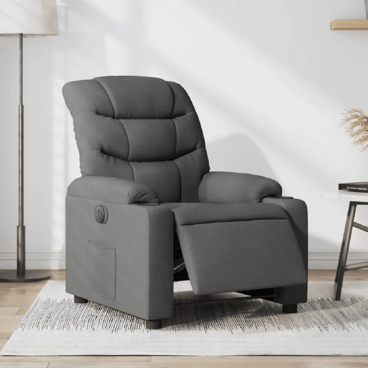 Non Communiqué Gris Vidaxl Fauteuil Électrique Réglable Tissu Foncé - Image 3