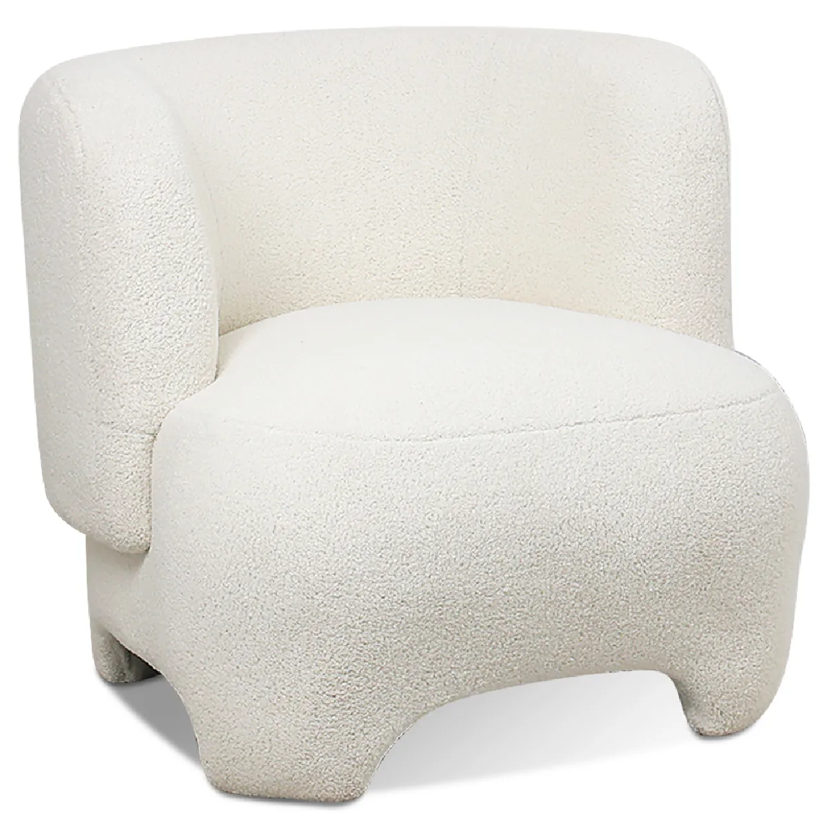 Fauteuil Rembourré - Fauteuil en Tissu Bouclé - Magnolia Blanc Fauteuil Rembourré - Fauteuil en Tissu Bouclé - Magnolia Blanc