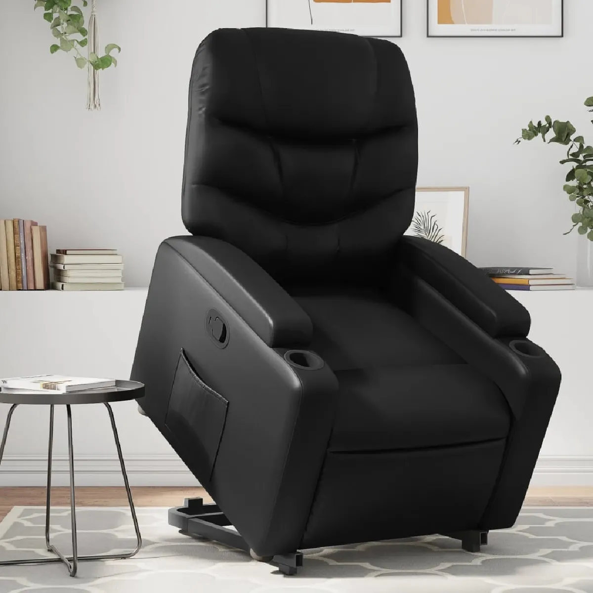 vidaXL - Fauteuil de relaxation - Simili cuir - Noir - Image 3