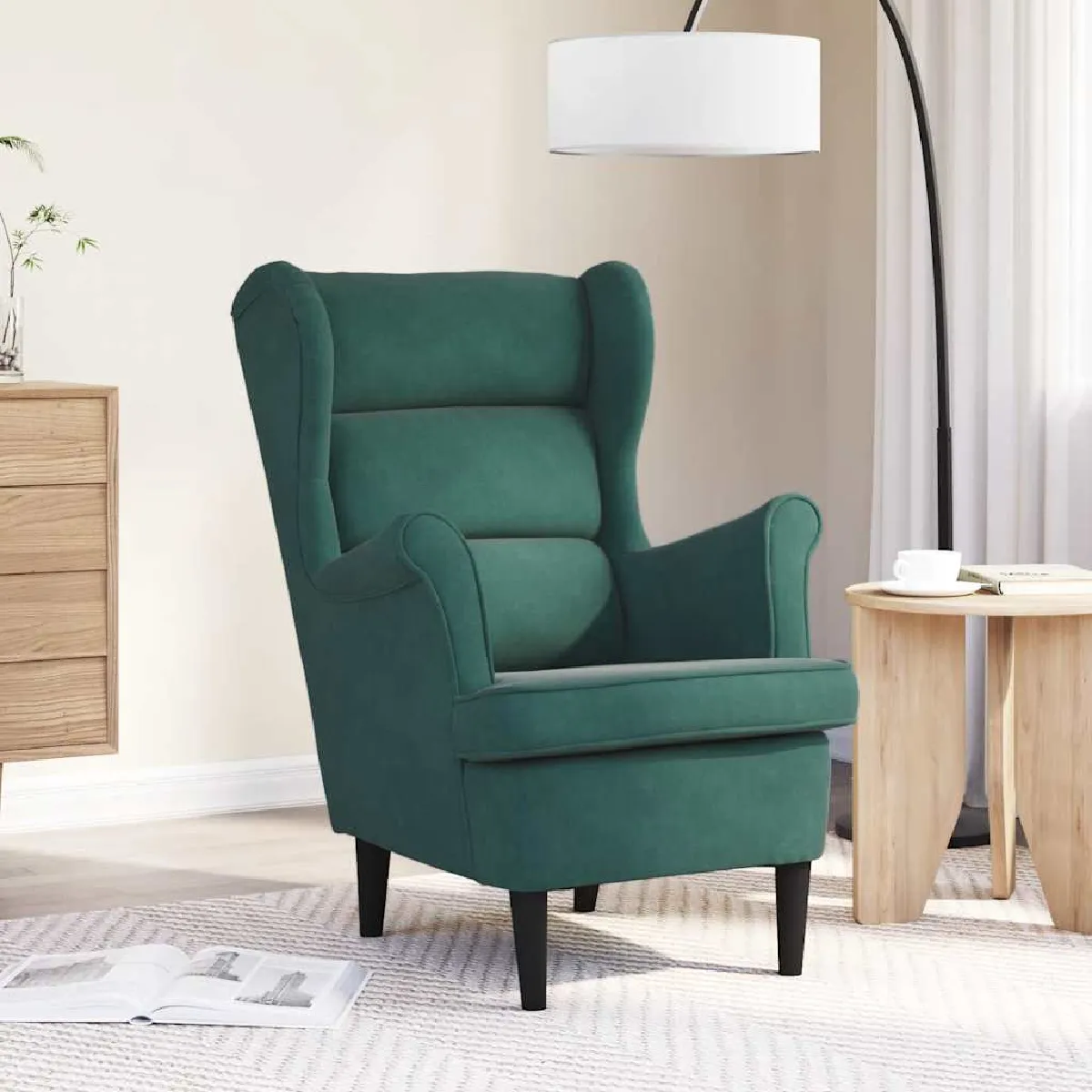 Vidaxl Vert Fauteuil Foncé Velours - Image 2