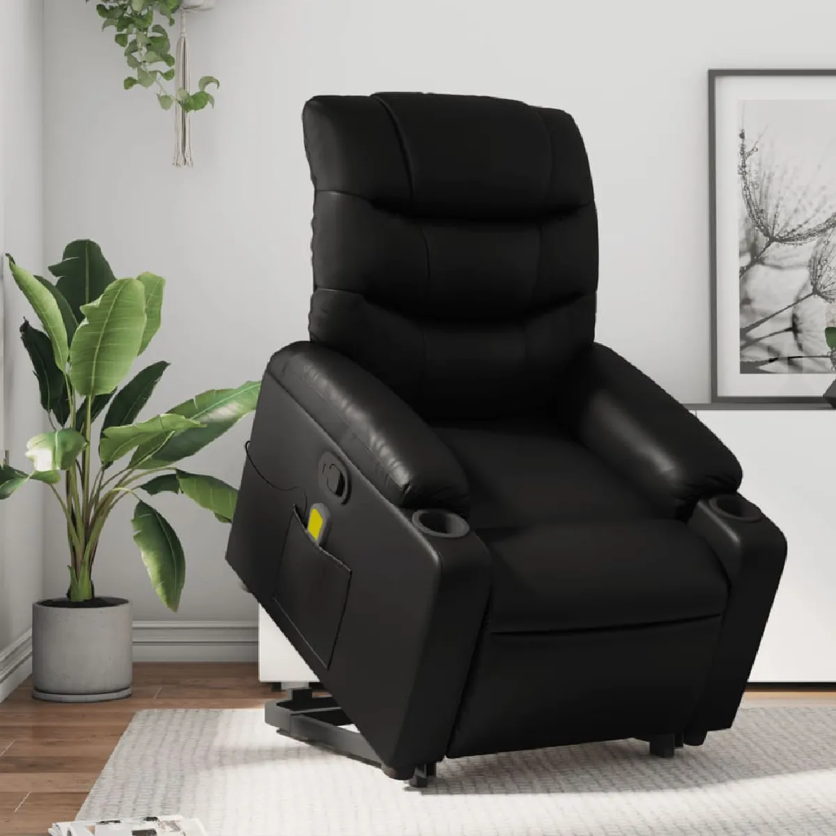 Vidaxl Noir Fauteuil Inclinable Massage - Similicuir