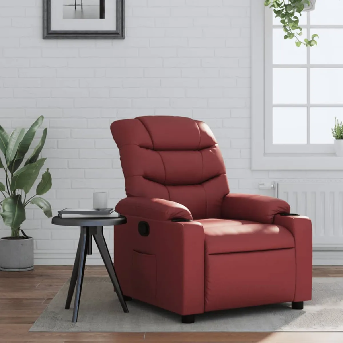 Non Communiqué Rouge Vidaxl Fauteuil Réglable Similicuir Bordeaux - Image 3