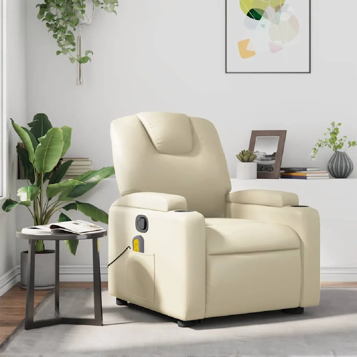 Non Communiqué Beige Vidaxl Fauteuil De Massage, Relaxation Similicuir Crãme - Image 3