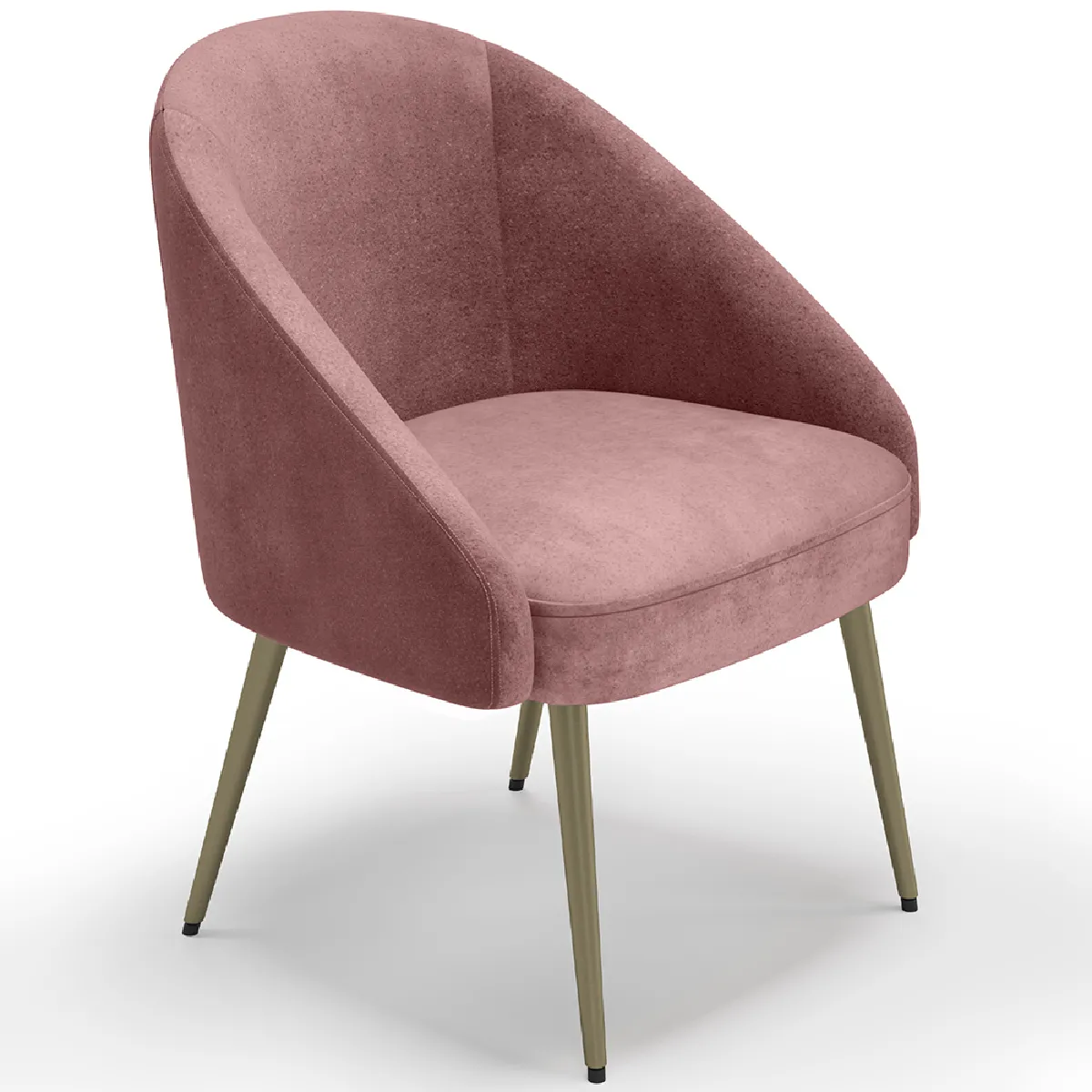 Fauteuil design - Revêtu de velours - Pied dorée - Wasda Rose Fauteuil design - Revêtu de velours - Pied dorée - Wasda Rose
