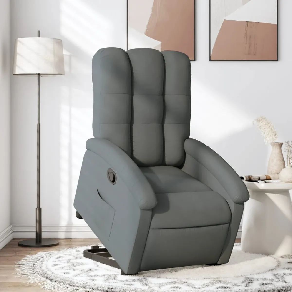 Vidaxl Gris Fauteuil Inclinable - Foncé Tissu