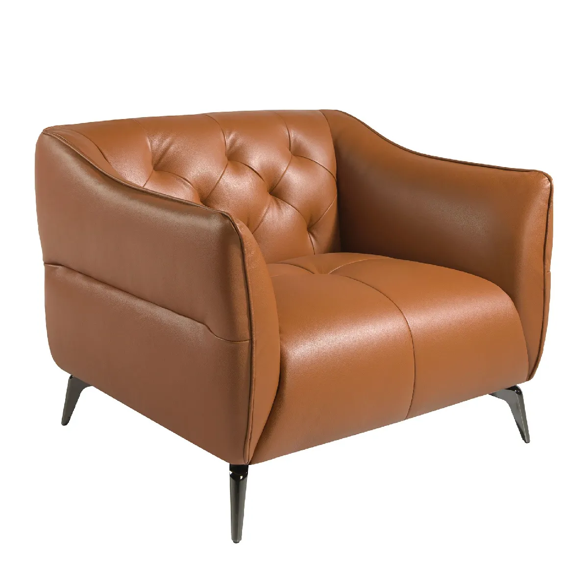 Fauteuil Chester cuir marron earth clay