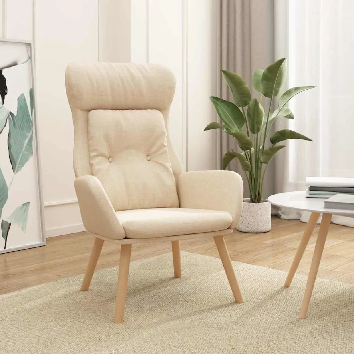 VIDAXL - Fauteuil Relax - Crème - Image 2