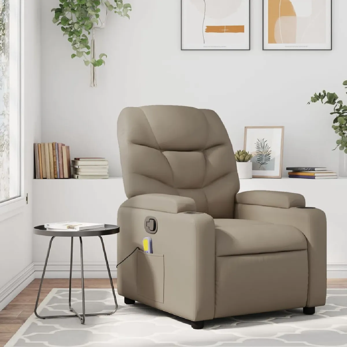 vidaXL Fauteuil de massage inclinable Cappuccino