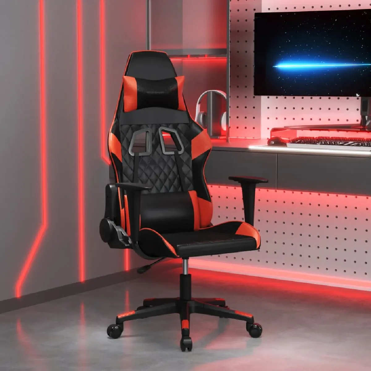 VIDAXL  Chaise de jeu - Noir/Rouge