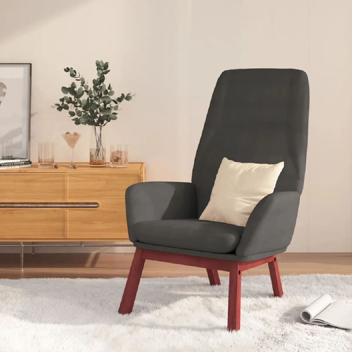 Vidaxl Gris Chaise De Relaxation - Foncé