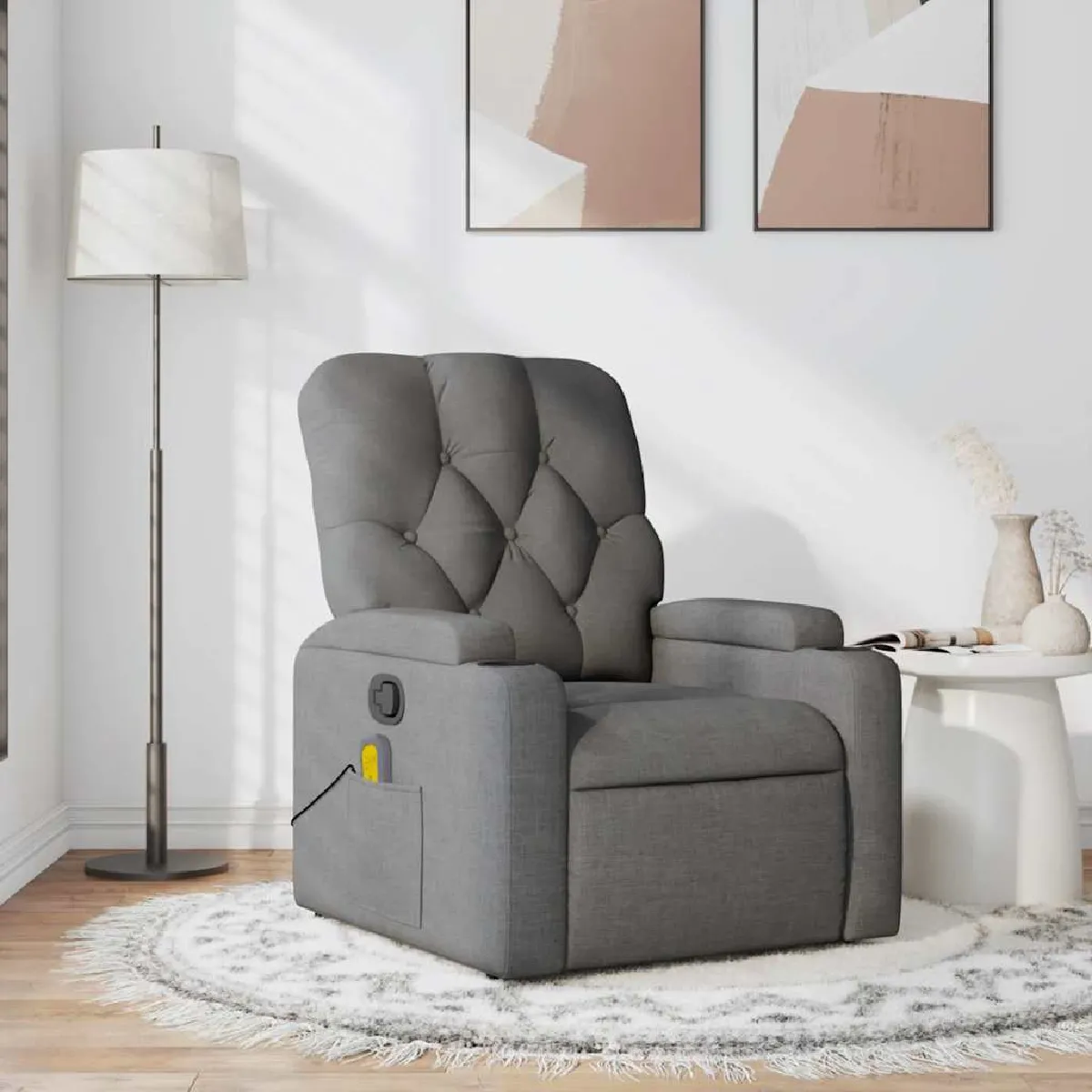 Vidaxl Gris Fauteuil De Massage - Foncé