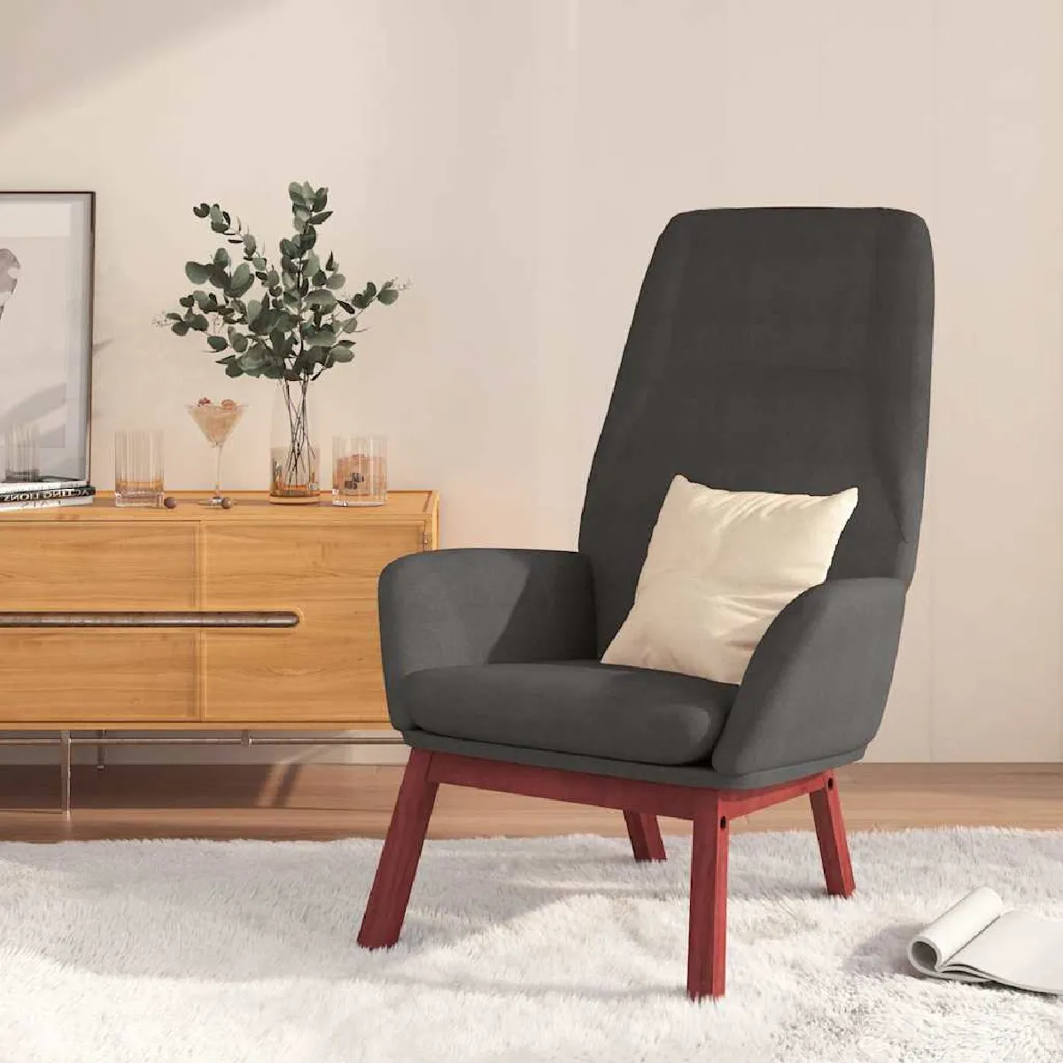 Non Communiqué Gris Vidaxl Fauteuil Relax Tissu Foncé - Image 2