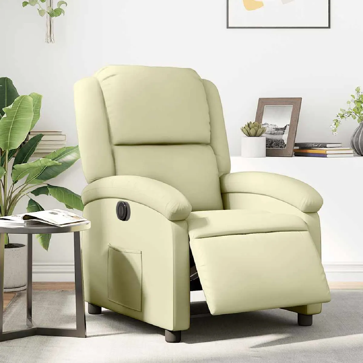 Non Communiqué Crème Vidaxl Fauteuil Électrique Réglable Echt Leer - Image 3