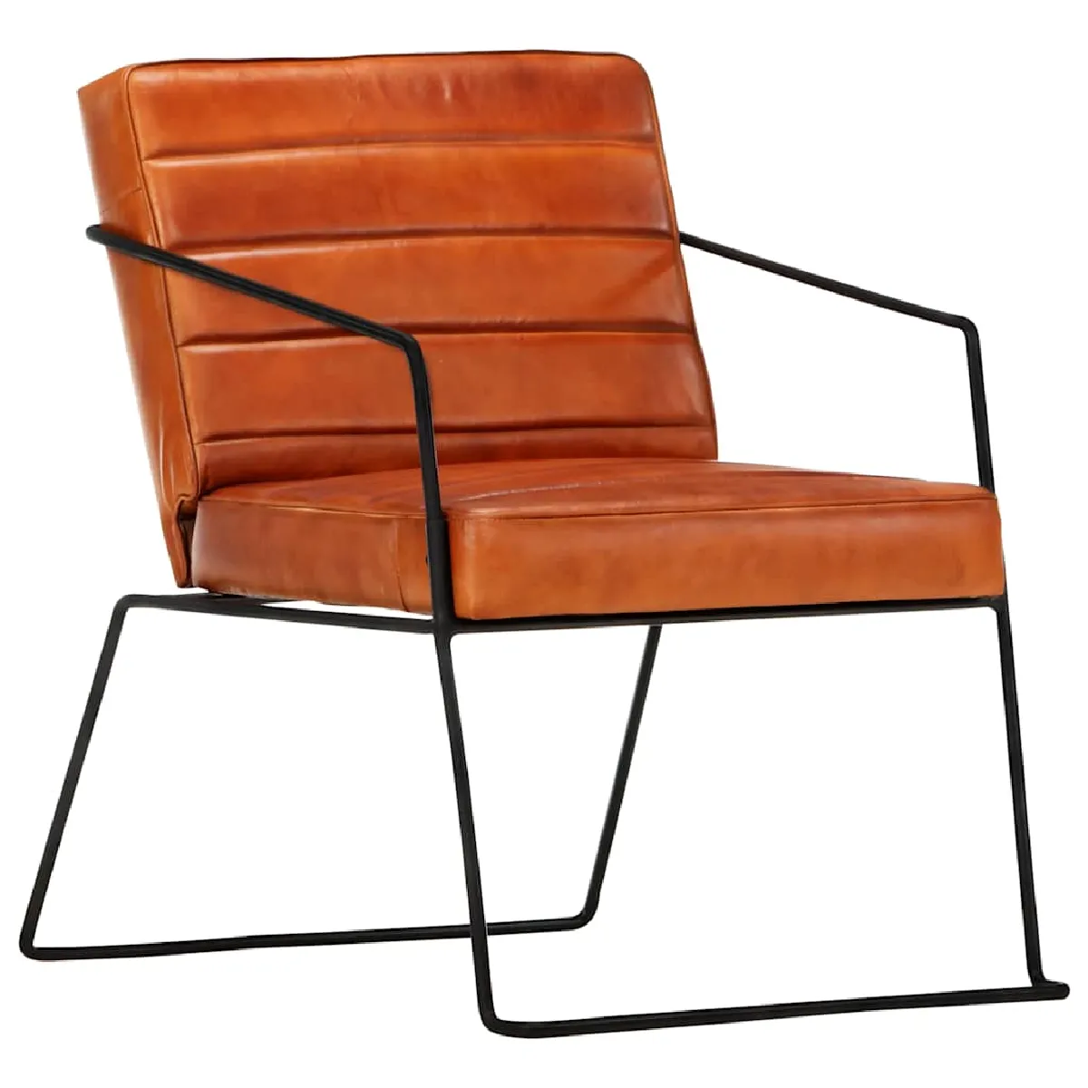 vidaXL Fauteuil Brun roux - Cuir véritable