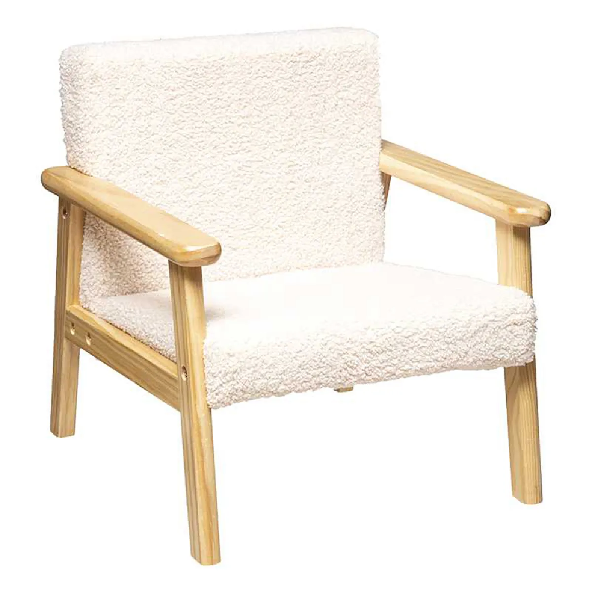 Pegane Fauteuil enfant bois - Blanc naturel