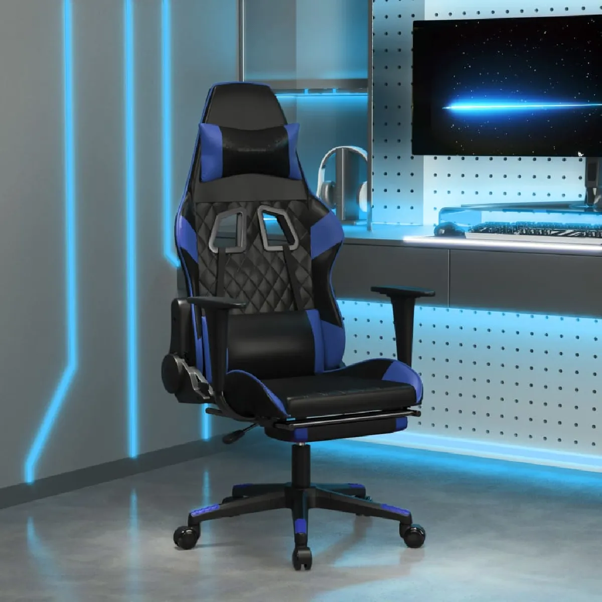 Vidaxl Noir/Bleu Chaise De Jeu - Et