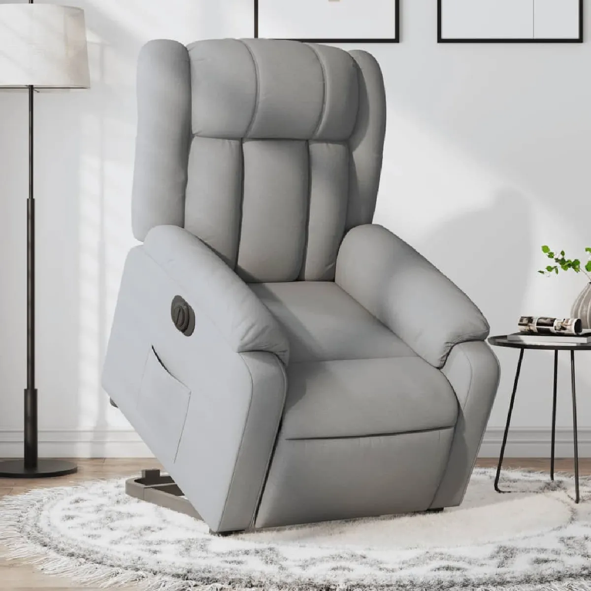 VIDAXL - Fauteuil de relaxation électrique - Gris clair - Image 3