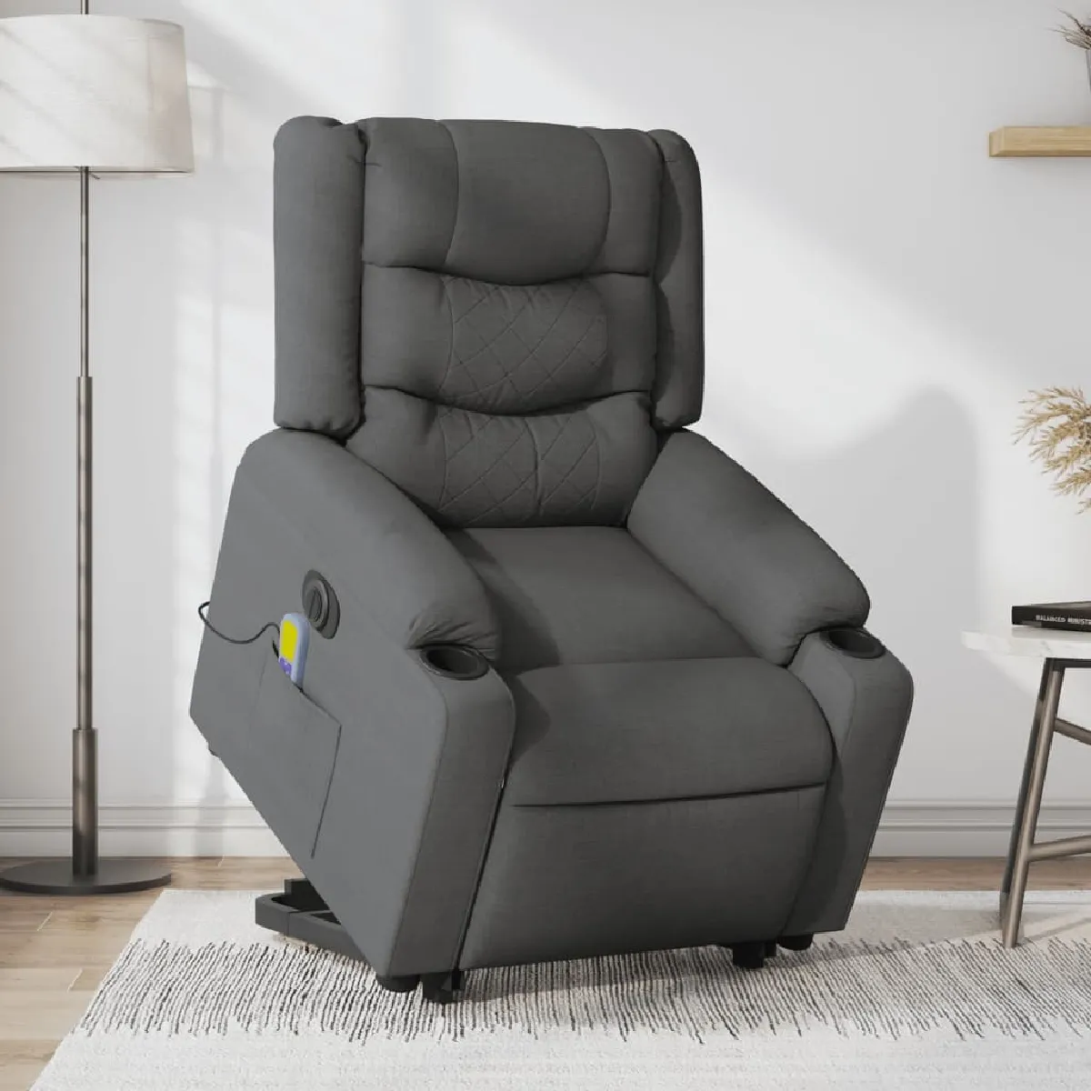 VIDAXL  Fauteuil massant - Gris fonc&eacute;