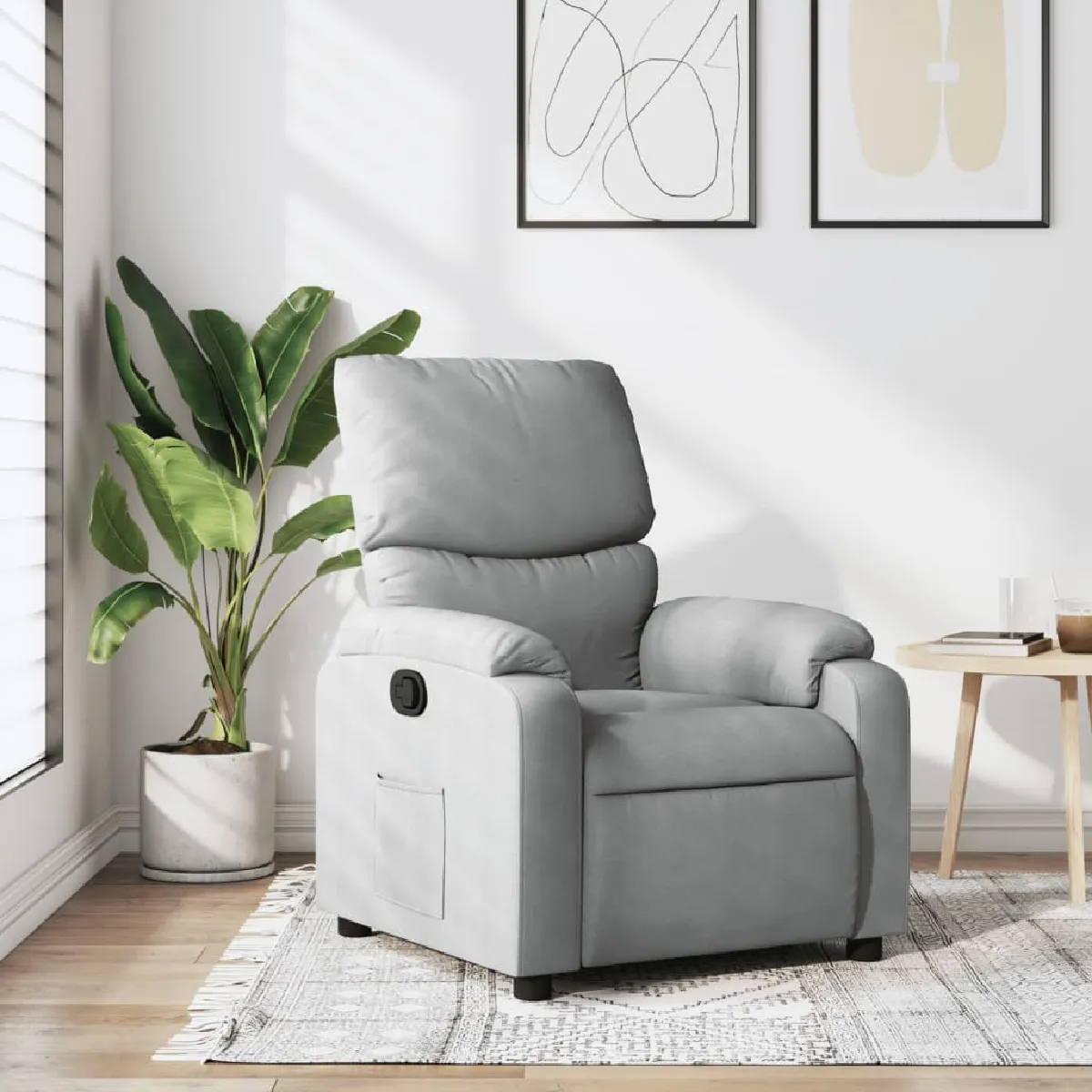 VIDAXL - Fauteuil de relaxation - Réglable - Gris clair - Image 3