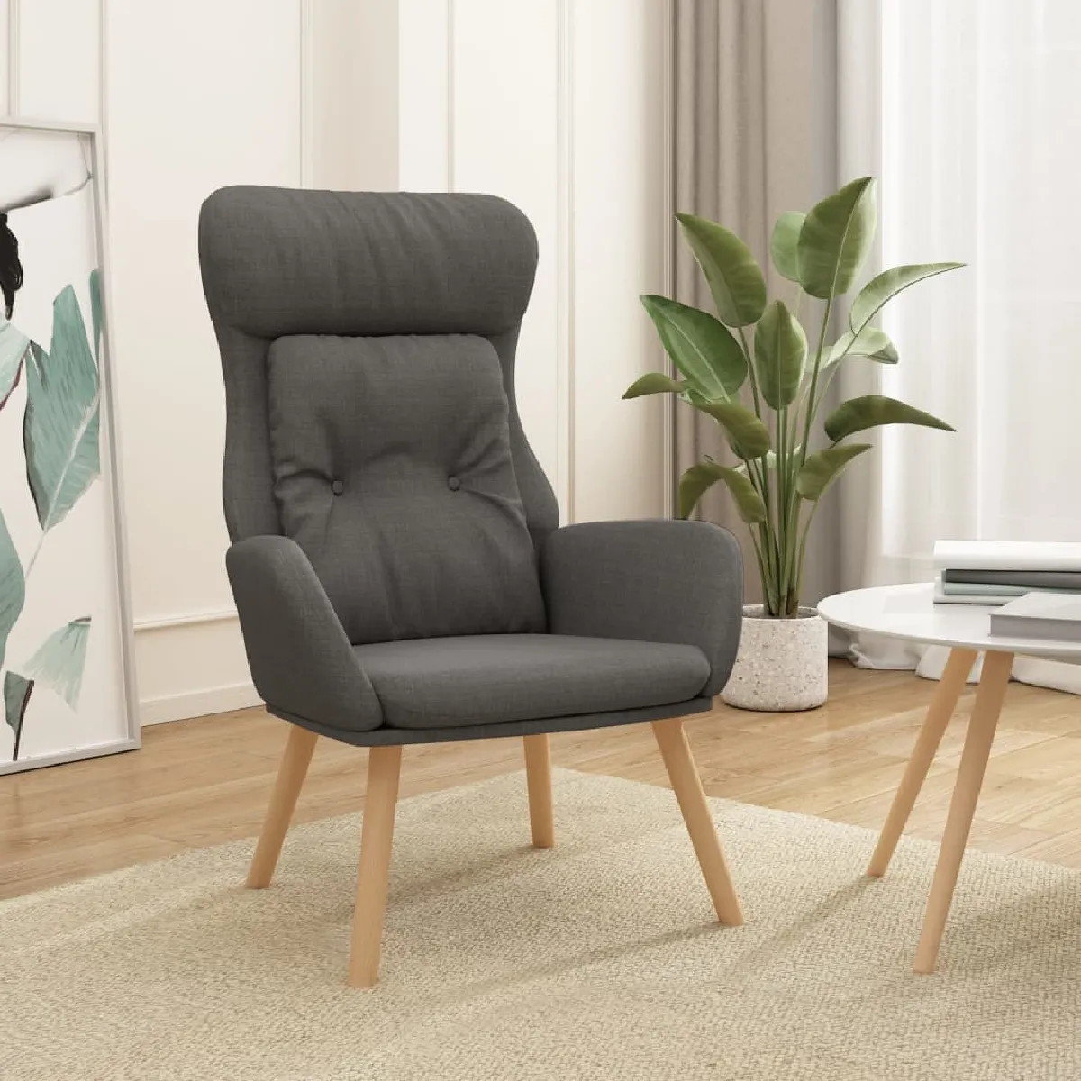 Vidaxl Gris Chaise De Relaxation - Foncé