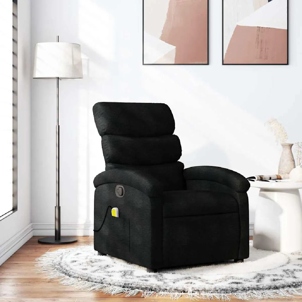 Non Communiqué Noir Vidaxl Fauteuil De Massage, Relaxation Tissu - Image 3