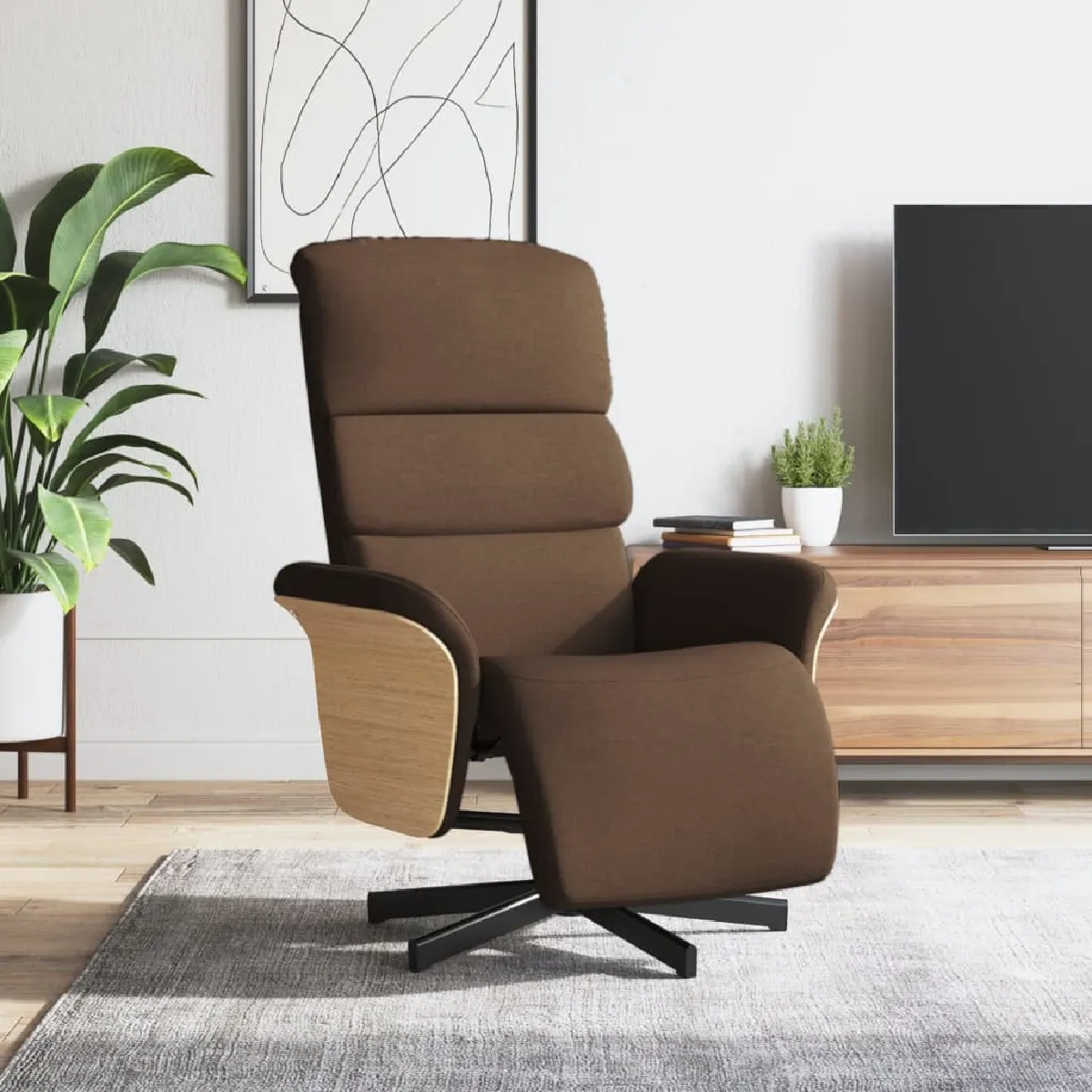 Vidaxl Marron Fauteuil Inclinable Avec Repose-Pieds