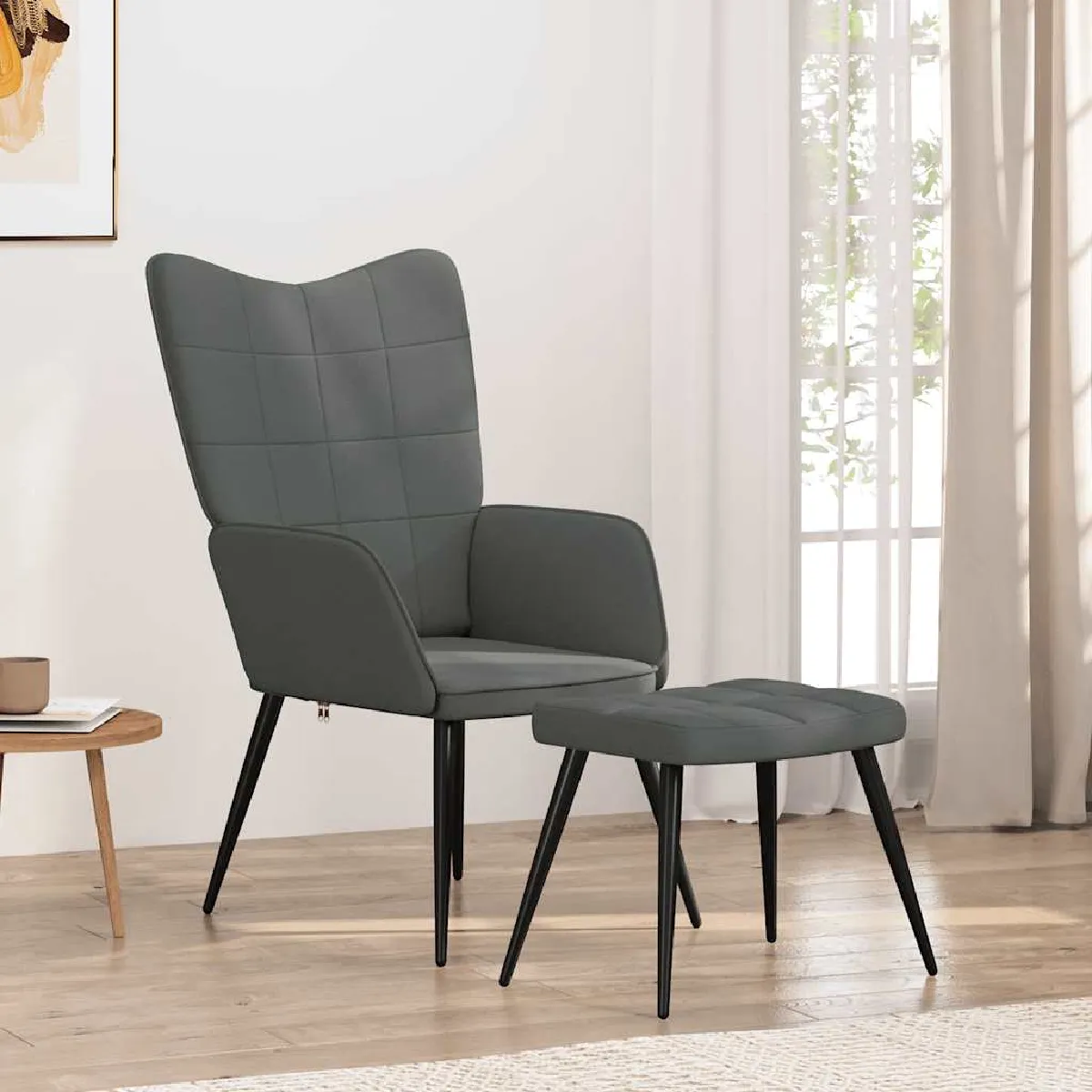 Vidaxl Gris Chaise De Relaxation - Foncé