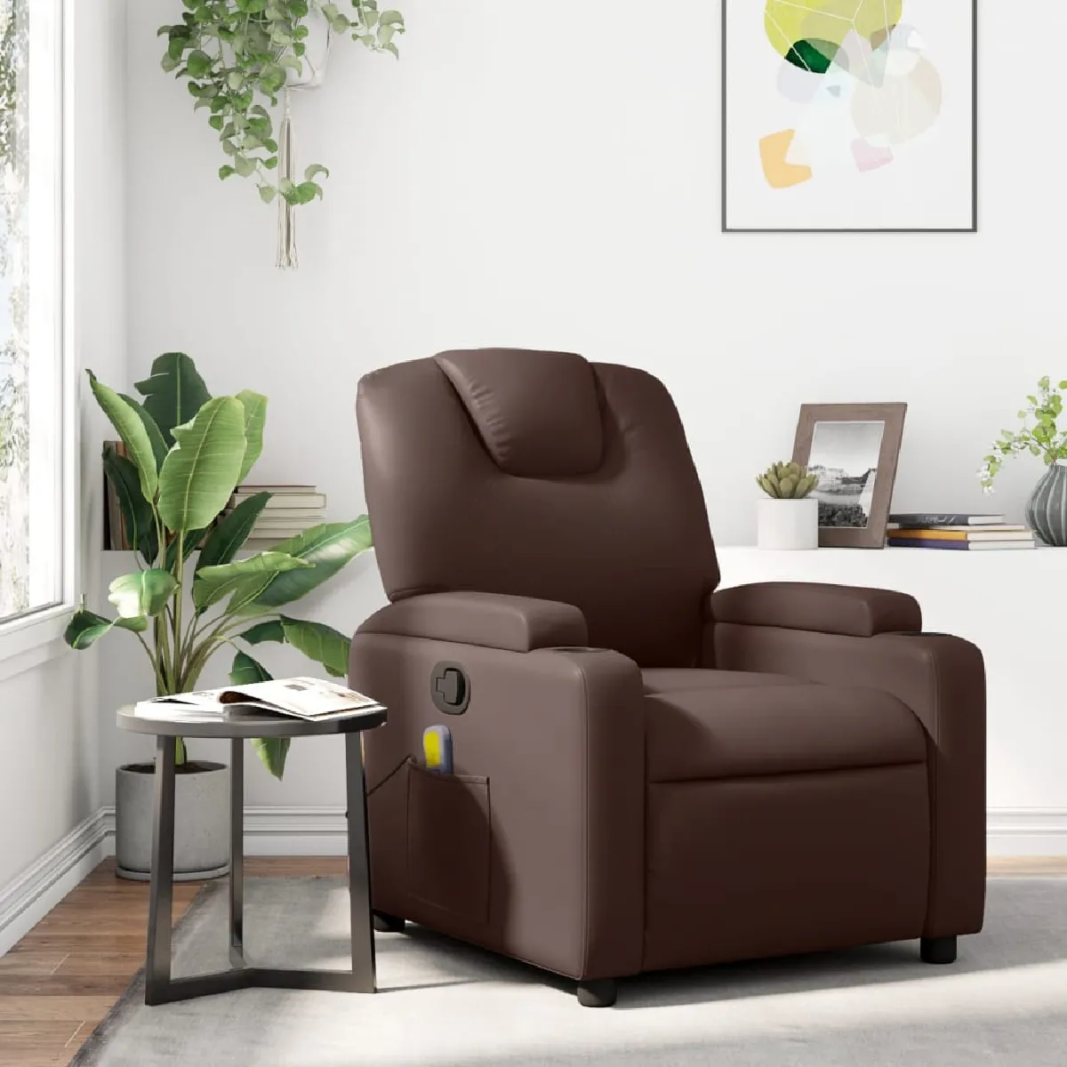 vidaXL Fauteuil massage marron