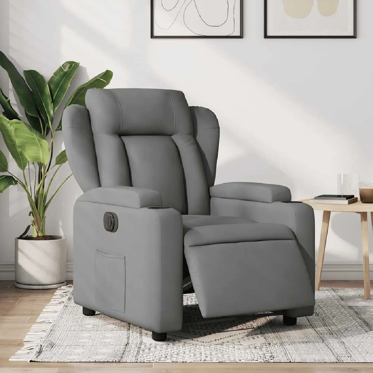 Non Communiqué Gris Vidaxl Fauteuil Électrique Réglable Tissu Foncé - Image 3