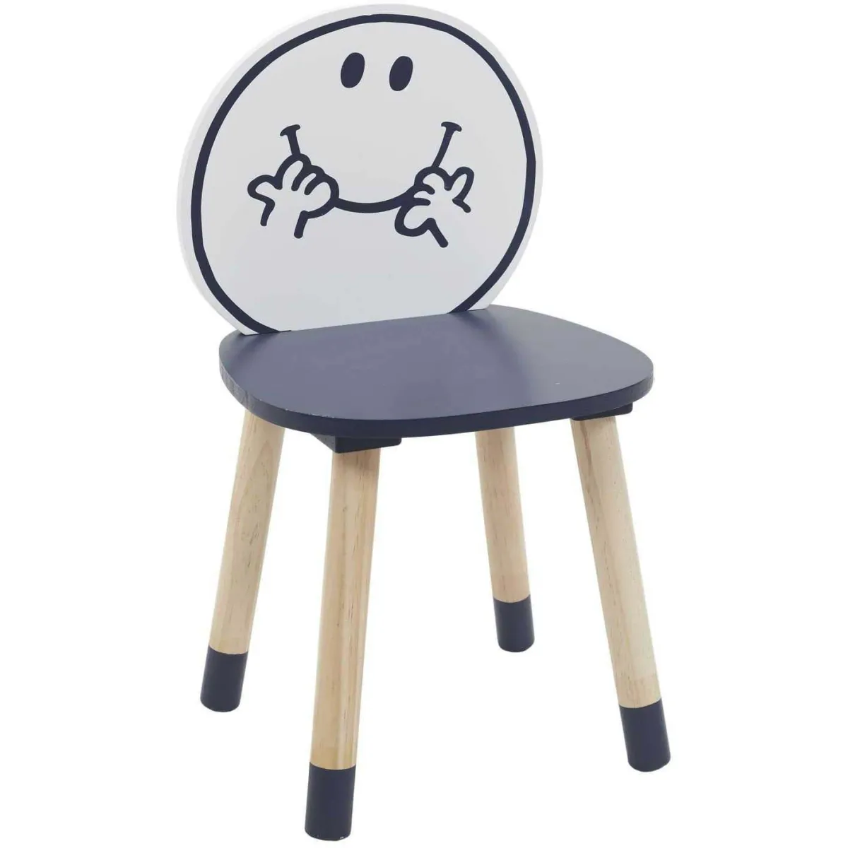 Monsieur madame Chaise en bois Monsieur Heureux - Bleu