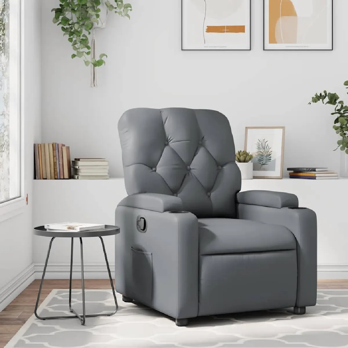 VIDAXL - Fauteuil de relaxation - Réglable - Gris - Image 3