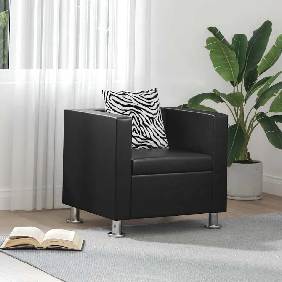 Vidaxl Noir Fauteuil Cuir Synthétique - Image 2