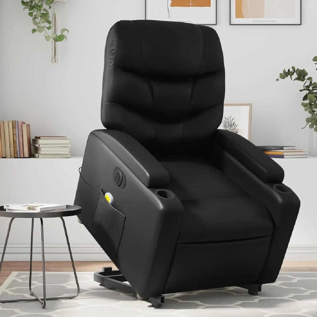 VidaXL Fauteuil inclinable de massage électrique Similicuir
