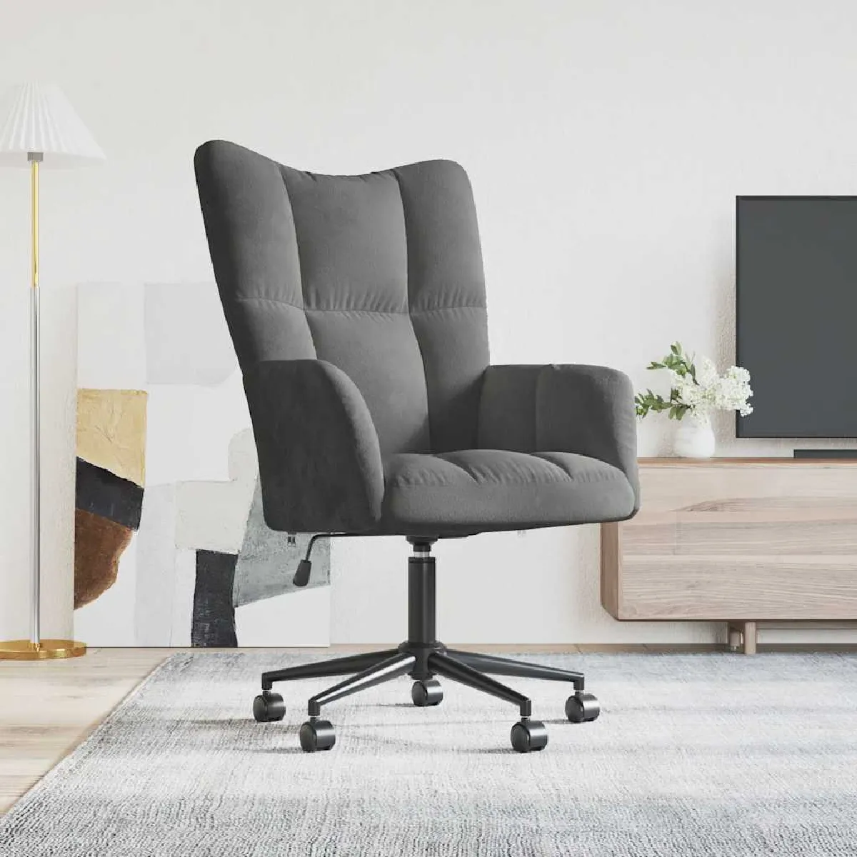 Vidaxl Gris Chaise De Relaxation - Foncé