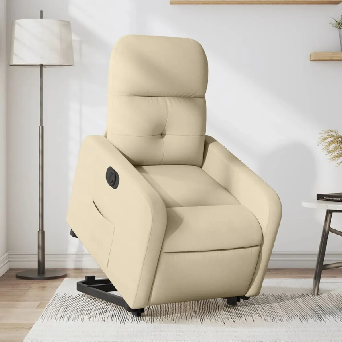 vidaXL Fauteuil Relax Crème Tissu