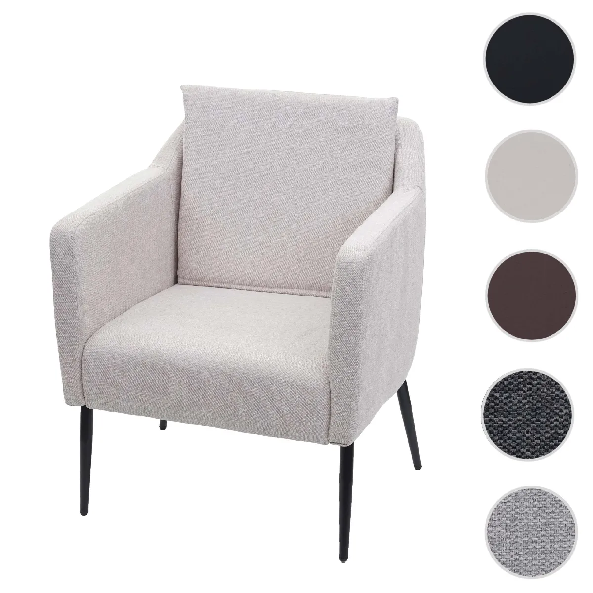 Mendler Fauteuil en tissu - Crème Mendler Fauteuil en tissu - Crème