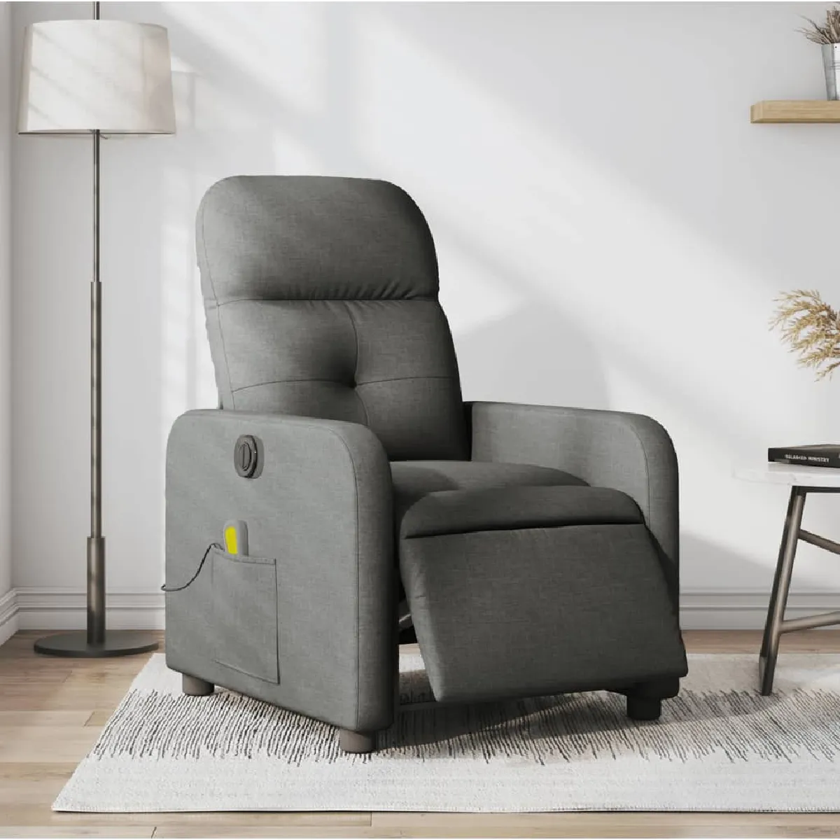 vidaXL - Fauteuil de relaxation - Massage électrique - Gris - Image 2