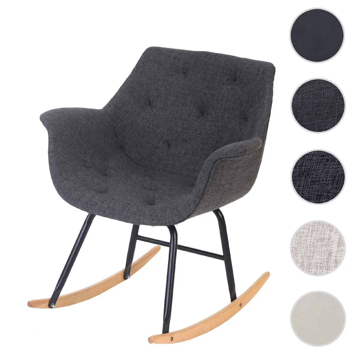 Mendler Fauteuil à bascule Malmö - Gris Mendler Fauteuil à bascule Malmö - Gris