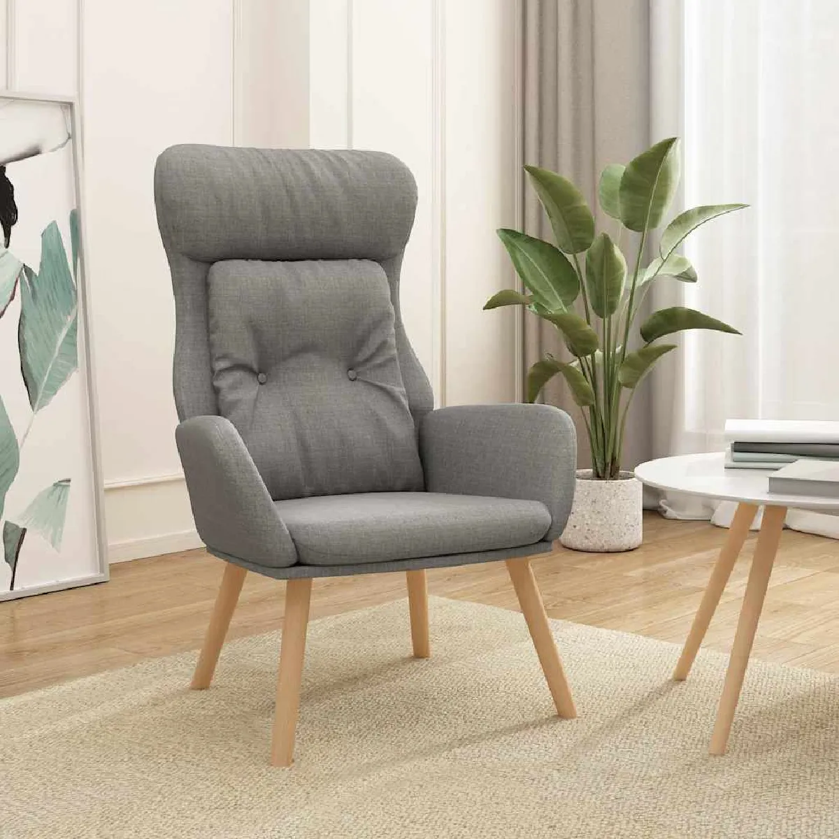 Non Communiqué Gris Vidaxl Fauteuil Relax Tissu Clair - Image 3