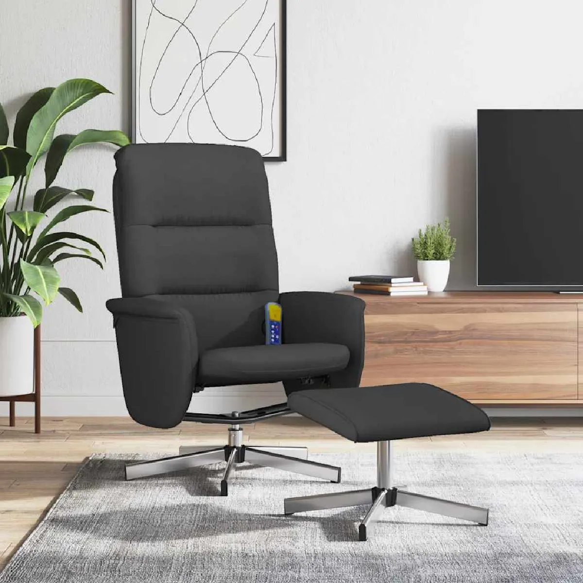 Vidaxl Noir Fauteuil De Massage Inclinable