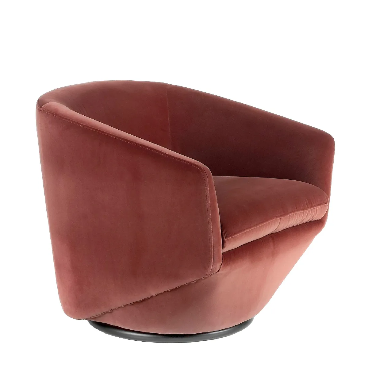 Fauteuil pivotant en velours pêche Fauteuil pivotant en velours pêche