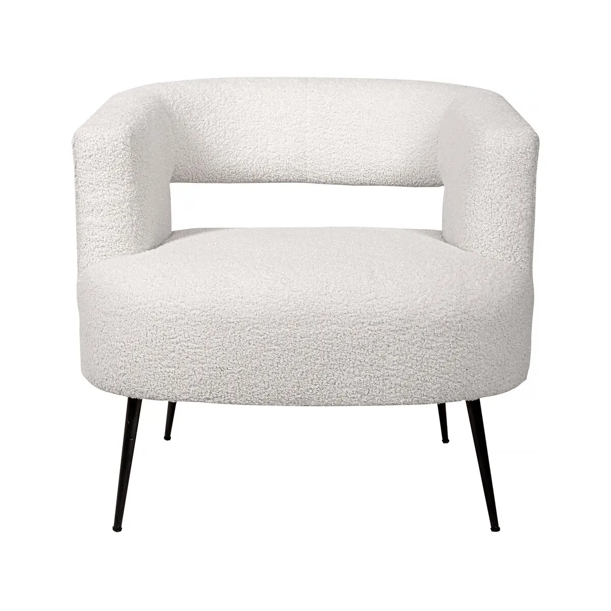 Habitat et Jardin - Fauteuil de salon - Iris - Tissu bouclette - Blanc - Image 2