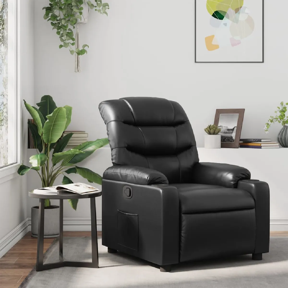 Vidaxl Noir Fauteuil Inclinable Similicuir