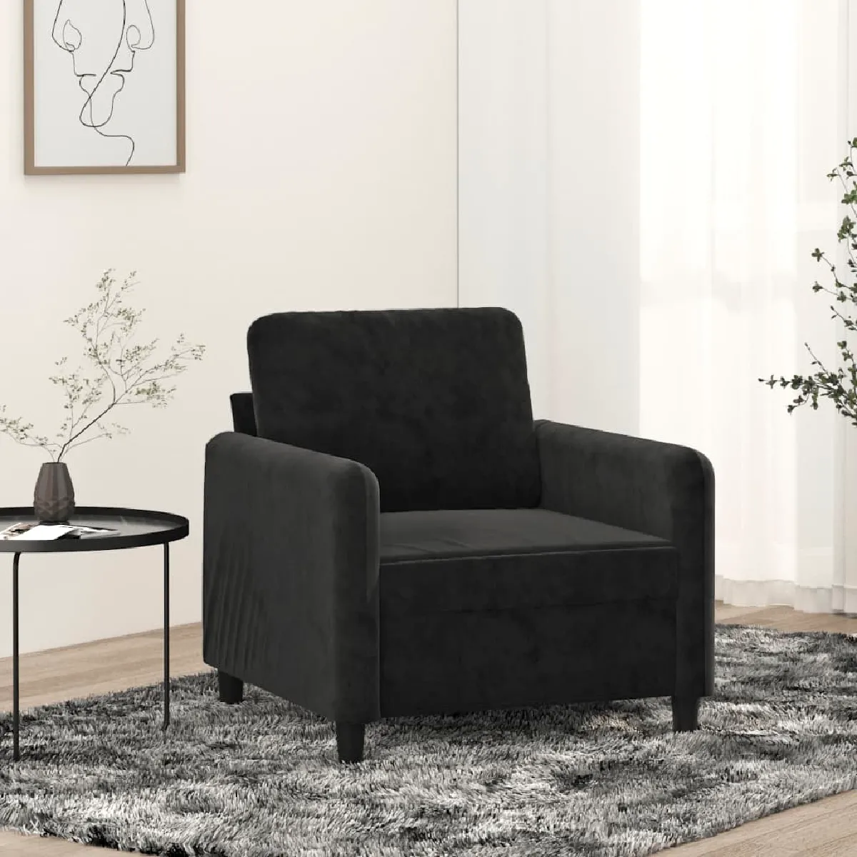 vidaXL Fauteuil 60 cm Velours - vue 2