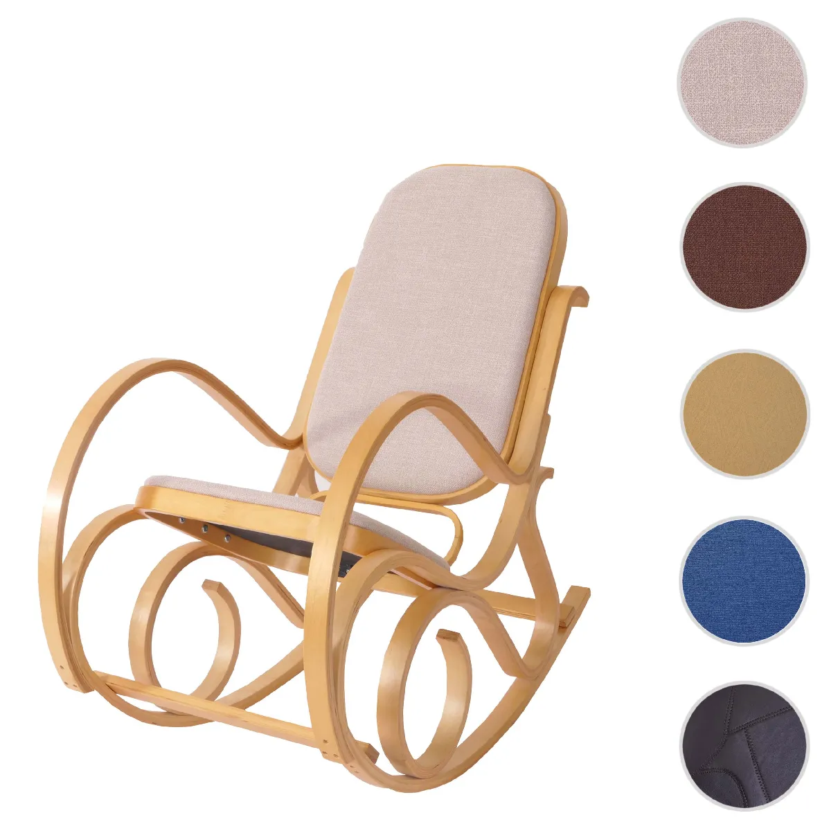 Mendler Fauteuil rocking chair - Beige Mendler Fauteuil rocking chair - Beige