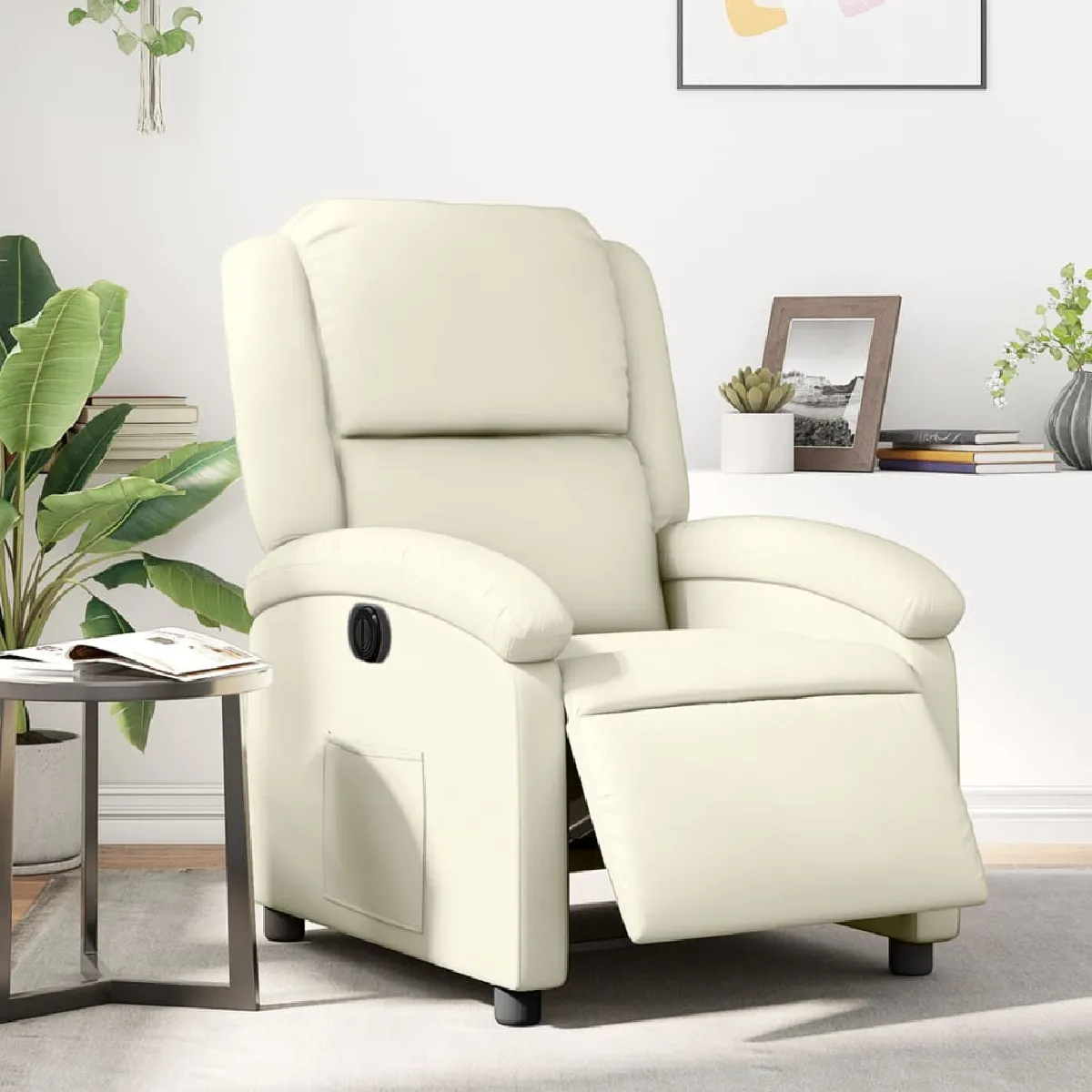 Non Communiqué Or Vidaxl Fauteuil Électrique Réglable Similicuir Crème - Image 3