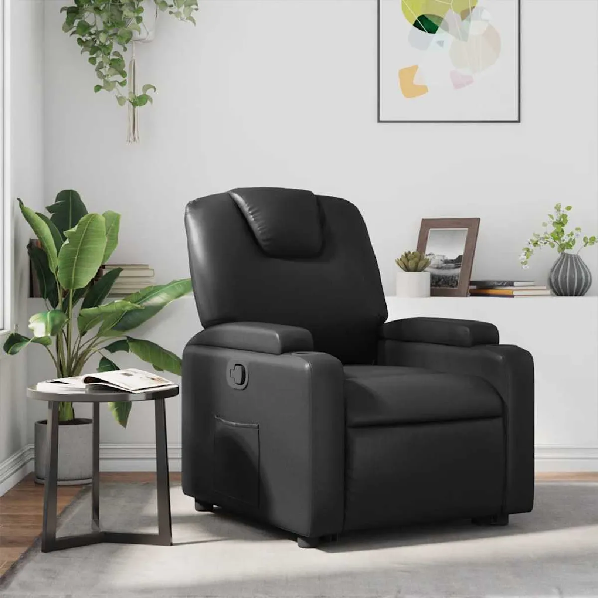 VIDAXL - Fauteuil de relaxation - Inclinable - Noir - Image 3