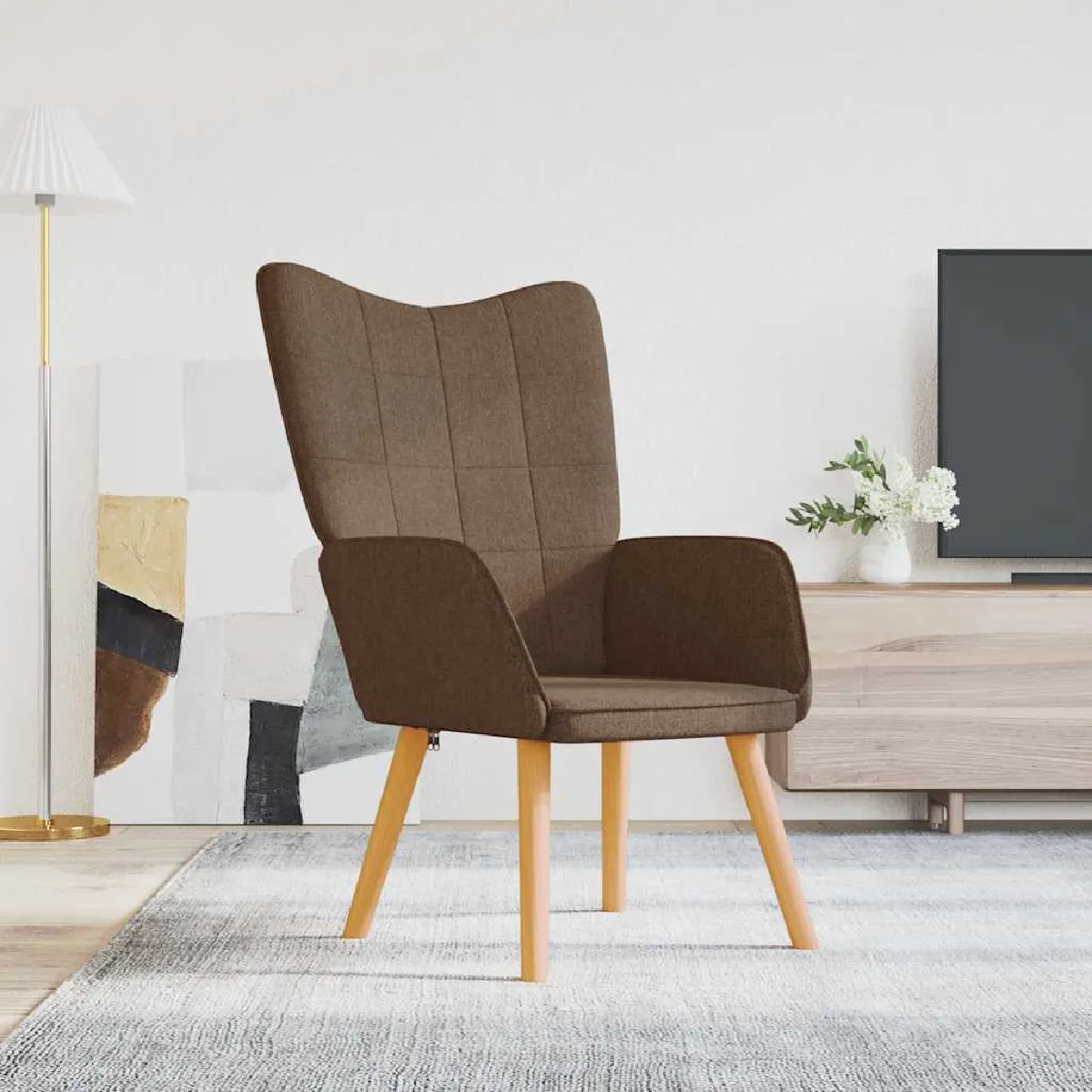 vidaXL Chaise de Relaxation - Marron Tissu